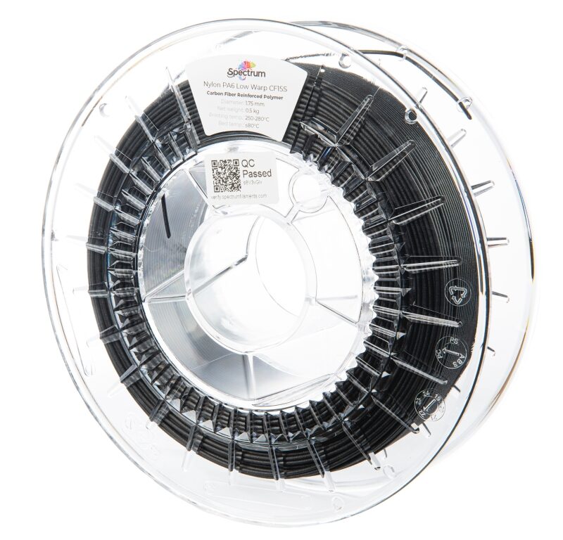 Filament Spectrum Nylon PA6 Low Warp CF15S 1.75mm BK 0.50kg